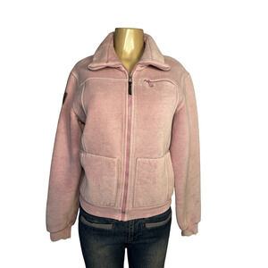 For Horses Jacket Womens Small Pink Full Zip Fleece Made In Italy Equestrian